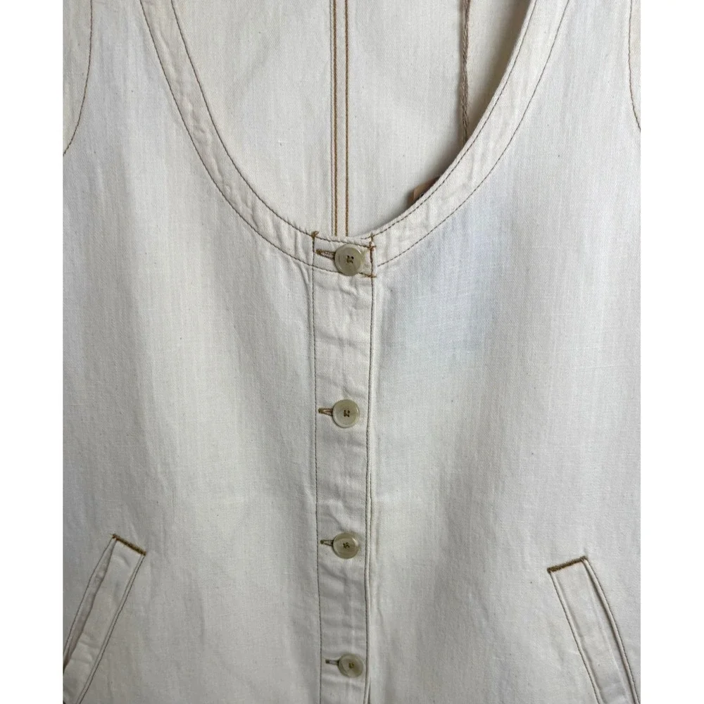 Faherty Linen Denim Malibu Mini Dress XS NWT Organic Cotton Coastal Shift